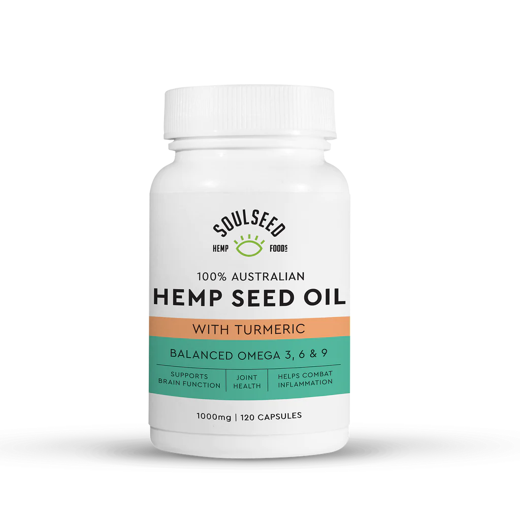 Australian Hemp Seed Oil Capsules with Turmeric